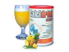 CALCIDRINK®je vitamínový a minerálny doplnok stravy s účinkem, který podporuje správnou výživu kostí, kĺoubů a zubů - CALCIDRINK - ananas, nápoj - 450g ORLING s.r.o. Ústí nad Orlicí