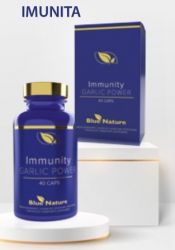 Immunity Garlic Power 40 cps  Blue Nature - kombinuje tři aktivní složky přírodního původu: Česnek, Cist krétský, Harpagofyt ležatý