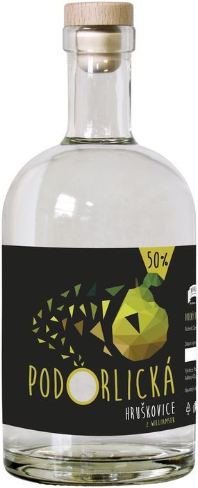 Podorlická sodovkárna - Hruškovice 50 % 0,5 l -ovocný destilát Podorlická sodovkárna Rychnov n/ Kněžnou