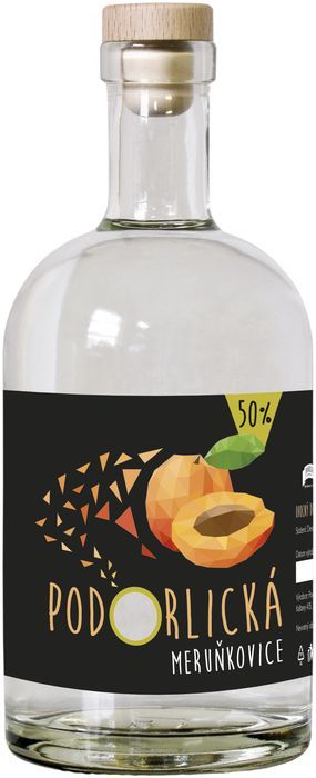 Podorlická sodovkárna - Meruňkovice 50 % 0,5 l -ovocný destilát Podorlická sodovkárna Rychnov n/ Kněžnou