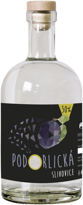 Podorlická sodovkárna - Slivovice 50 % 0,5 l -ovocný destilát Podorlická sodovkárna Rychnov n/ Kněžnou