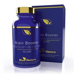 Brain Booster MAGNESIUM + B6 + GINSENG Doplněk stravy, 40 kapslí.