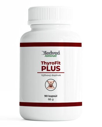 Medvěd natural ThyroFit PLUS je výživový doplněk, který obsahuje přírodní extrakty, vitamíny a stopové prvky, které jsou navrženy tak, aby podporovaly zdraví štítné žlázy. 90 kapslí Medveď natural