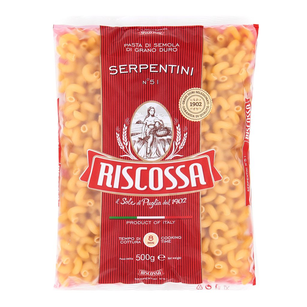 Serpentini spirály jsou italské těstoviny ze semoliny z tvrdé pšenice (Triticum durum) 500g Pastificio Riscossa